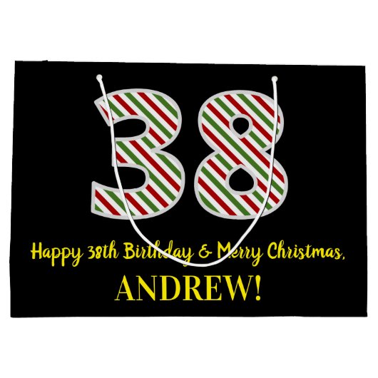 Happy 38th Birthday & Merry Kerstmis, aangepaste n Groot Cadeauzakje (Achterkant)