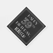 HAPPY 39TH BIRTHDAY; Art Deco Style; aangepaste na Servet (Hoek)