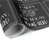 HAPPY 39TH BIRTHDAY; Art Deco Style met aangepaste Cadeaupapier (Rol Hoek)