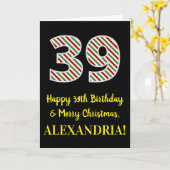 Happy 39th Birthday & Merry Kerstmis, aangepaste n Kaart (Gele Bloem)