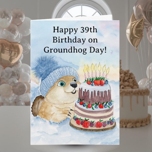 Happy 39th Groundhog Day Birthday Kaart