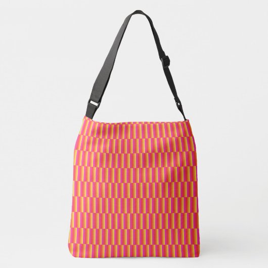 Happy 3D Rainbow Tiles Pattern Crossbody Tas (Achterkant)