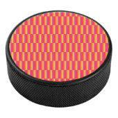 Happy 3D Rainbow Tiles Pattern Hockey Puck (3/4)