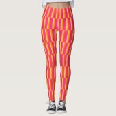 Happy 3D Rainbow Tiles Pattern Leggings (Voorkant)