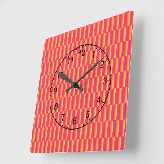 HAppy 3d Rainbow Tiles Pattern Vierkante Klok (Hoek)