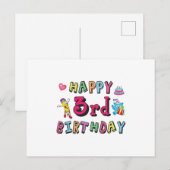 Happy 3rd Birthday 3 year old b-day wishes Briefkaart (Voorkant / Achterkant)