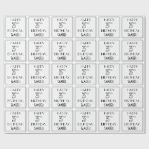 HAPPY 3RD BIRTHDAY; Art Deco Style; aangepaste naa Cadeaupapier