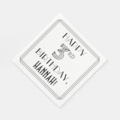 HAPPY 3RD BIRTHDAY; Art Deco Style; aangepaste naa Servet (Hoek)