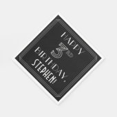 HAPPY 3RD BIRTHDAY; Art Deco Style; aangepaste naa Servet (Hoek)