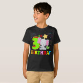 Happy 3rd Birthday Boy Baby Olifant Kind - Drie T-shirt (Voorkant volledig)