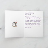Happy 3rd Birthday, Cute Penguin, Personalized  Kaart (Binnen)