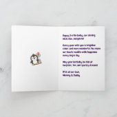 Happy 3rd Birthday Daughter, Penguin Personalized  Kaart (Binnen)