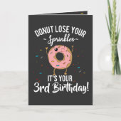 Happy 3rd Birthday Donut Theme Funny Kaart (Voorkant)