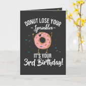 Happy 3rd Birthday Donut Theme Funny Kaart (Gele Bloem)