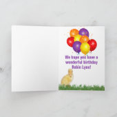 Happy 3rd Birthday Ducklings Colorful Balloons Kaart (Binnen)