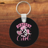 Happy 3rd Birthday Girl Outfit Rodeo Western Cowgi Sleutelhanger (Voorkant)