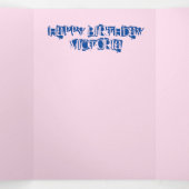 Happy 3rd Birthday Kaart, #3 Birthday Blue Drieluik Kaart (Binnenkant midden)