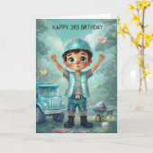 Happy 3rd Birthday-kaart Kaart (Gele Bloem)