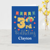 Happy 3rd Birthday-kaart Kaart (Gele Bloem)