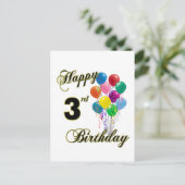 Happy 3rd Birthday Post Kaarten en verjaardagskaar (Staand voorkant)