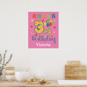 Happy 3rd Birthday Poster (Keuken)