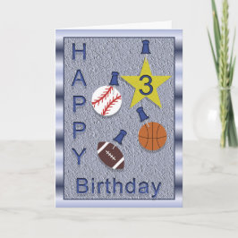 Happy 3rd Birthday Sportthema Kaart