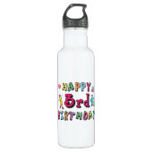 Happy 3rd Birthday - wensen van 3 jaar Waterfles (Voorkant)