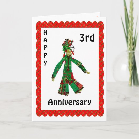 Happy 3rd Jubileum Kaart (Voorkant)