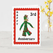 Happy 3rd Jubileum Kaart (Gele Bloem)