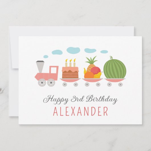 Happy 3rd Verjaardag Schattige Speelgoed Train Cak (Voorkant)