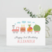 Happy 3rd Verjaardag Schattige Speelgoed Train Cak (Staand voorkant)