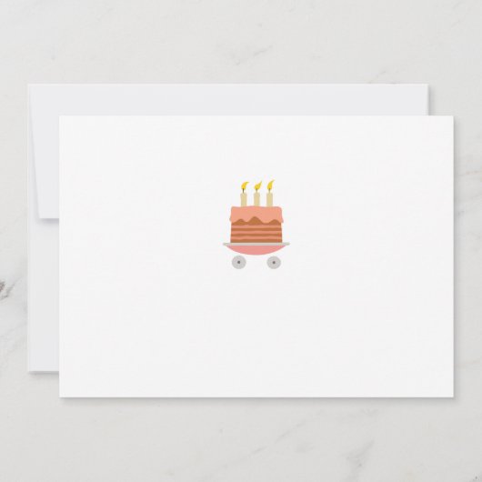 Happy 3rd Verjaardag Schattige Speelgoed Train Cak (Achterkant)