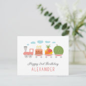 Happy 3rd Verjaardag Schattige Speelgoed Train Cak Briefkaart (Staand voorkant)