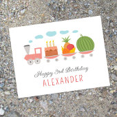 Happy 3rd Verjaardag Schattige Speelgoed Train Cak Briefkaart