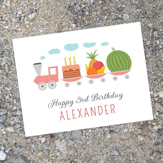 Happy 3rd Verjaardag Schattige Speelgoed Train Cak Briefkaart