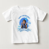 Happy 3rd Verjaardags Print Modern Wit Baby Tshirt (Voorkant)