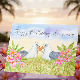 Happy 3rd Wedding Anniversary Laysan Albatross Kaart