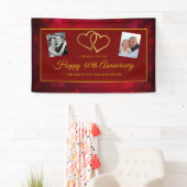 HAPPY 40E JUBILEUM RUBY GOLD HEARTS & FOTO'S SPANDOEK (Insitu)