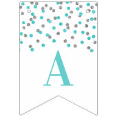 Happy 40th Birthday Banner Blue Silver Confetti (Tweede vlag)