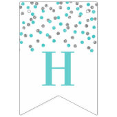 Happy 40th Birthday Banner Blue Silver Confetti (Eerste vlag)