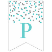 Happy 40th Birthday Banner Blue Silver Confetti (Derde vlag)