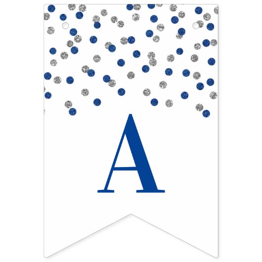 Happy 40th Birthday Banner Blue Silver Confetti (Tweede vlag)