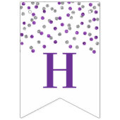 Happy 40th Birthday Banner Paars Silver Confetti (Eerste vlag)