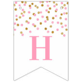 Happy 40th Birthday Banner Pink Gold Confetti (Eerste vlag)