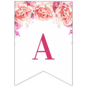 Happy 40th Birthday Banner Pink Waterverf Flowers (Tweede vlag)