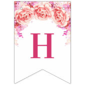 Happy 40th Birthday Banner Pink Waterverf Flowers (Eerste vlag)