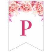 Happy 40th Birthday Banner Pink Waterverf Flowers (Derde vlag)