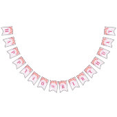 Happy 40th Birthday Banner Pink Waterverf Flowers (Alle)