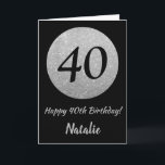Happy 40th Birthday Black en Silver Glitter Card Kaart<br><div class="desc">Happy 40th Birthday Black en Silver Glitter Card met persoonlijke naam. Voor verdere aanpassing,  te klikken gelieve de knoop "van de Aanpassing het"en ons ontwerphulpmiddel te gebruiken om deze sjabloon te wijzigen.</div>