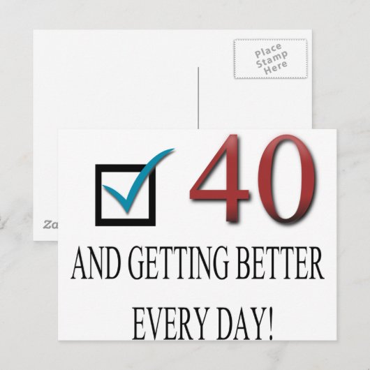 Happy 40th Birthday Briefkaart (Voorkant / Achterkant)